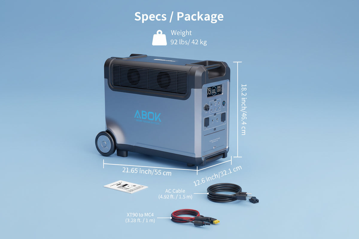 ABOK Ark3600 Solar Portable Power Station | 5‑Year Elite Protection | Free Shipping PR