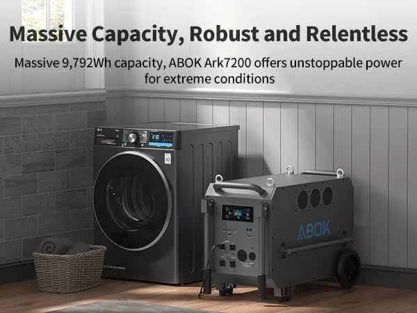 🔥Estación de Energía ABOK Ark7200 9.8kWh LiFePO4 + 6 Placas de 440W