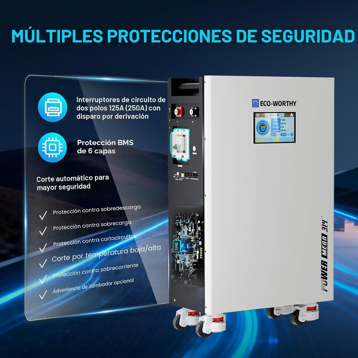 ECO-WORTHY Kit completo de panel solar fuera de la red de salida de 10000 W para el hogar | 10KW 120V/240V Salida inversor de fase dividida | 48V 314Ah16.1kWh Almacenamiento de energía de alta capacidad | Panel solar fotovoltaico de 4720 vatios